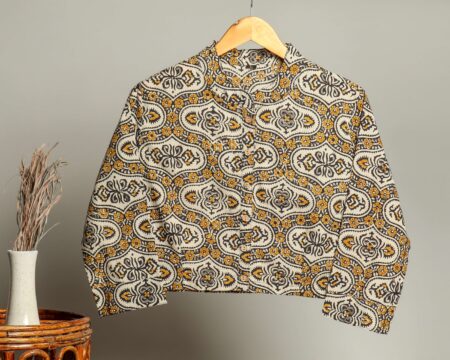 Handmade Block Print Cotton for Women ? Ethnic Floral Printed Top with Long Sleeves